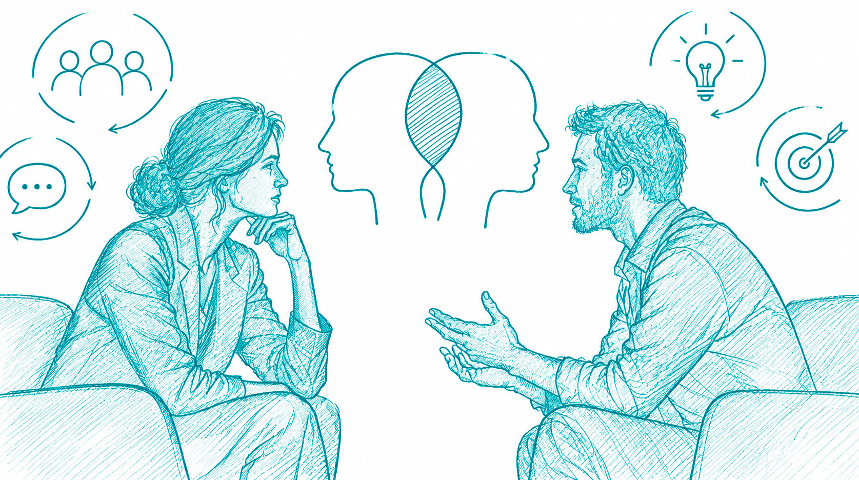 Dos personas hablando con respeto y empatía